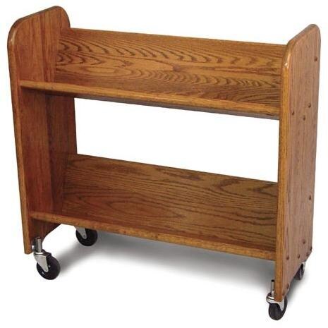 Rol-Rack Walnut Stain Oak-Tilted Shelves