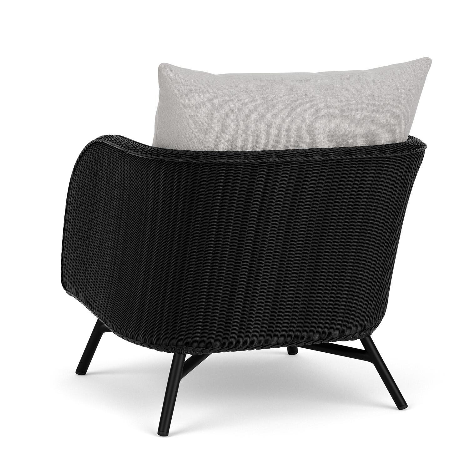 Lloyd Flanders Essence Lounge Chair W/Tundra Dove Fabric - Ebony Finish - Back Left thumbnail