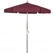 FiberBuilt 7.5 Ft. Aluminum Market Patio Umbrella With Crank Lift - Burgundy image