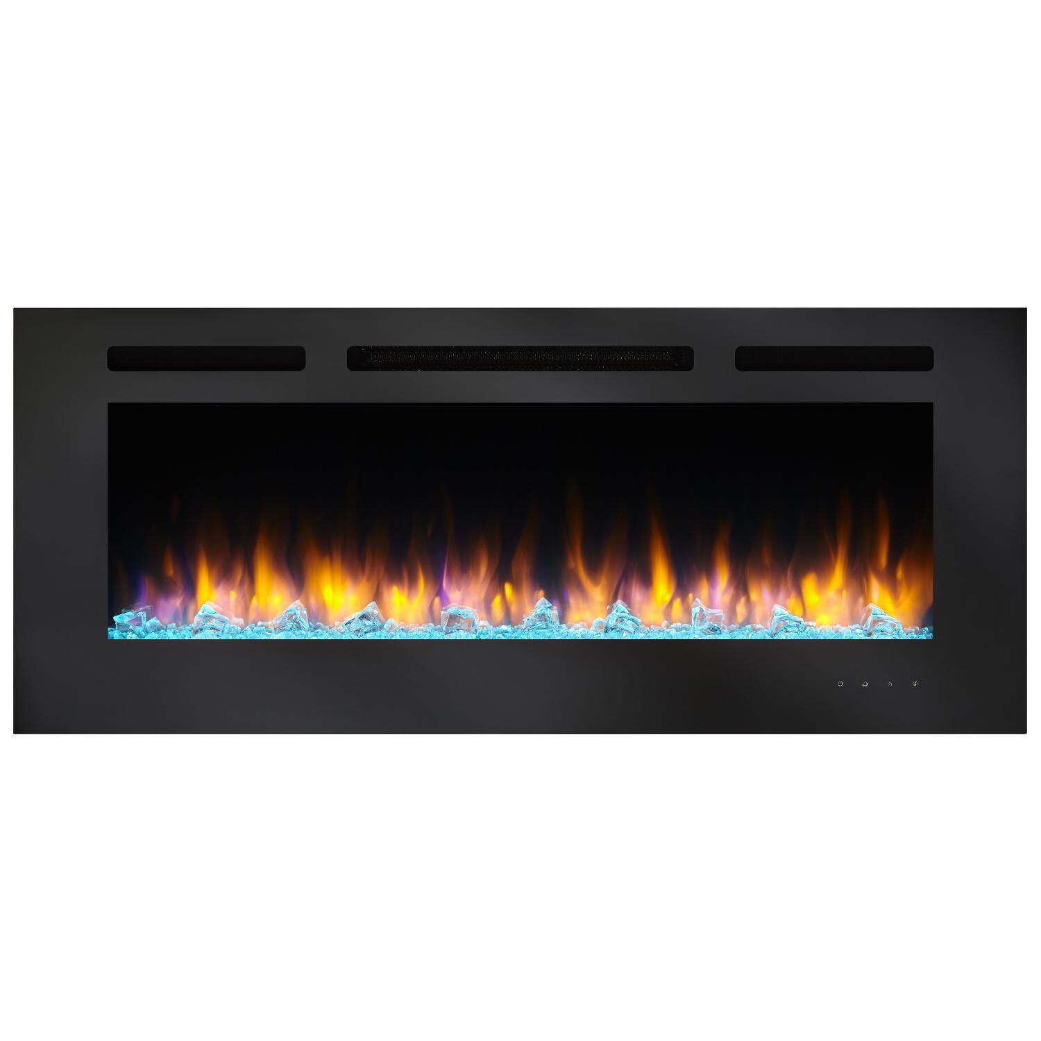 SimpliFire Allusion 48-Inch Wall Mount Electric Fireplace - Orange Flames - Light Blue Lights thumbnail