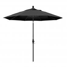 California Umbrella 9 Ft. Octagonal Aluminum Collar Tilt Patio Umbrella W/ Crank Lift & Aluminum Ribs - Stone Black Frame / Olefin Black Canopy