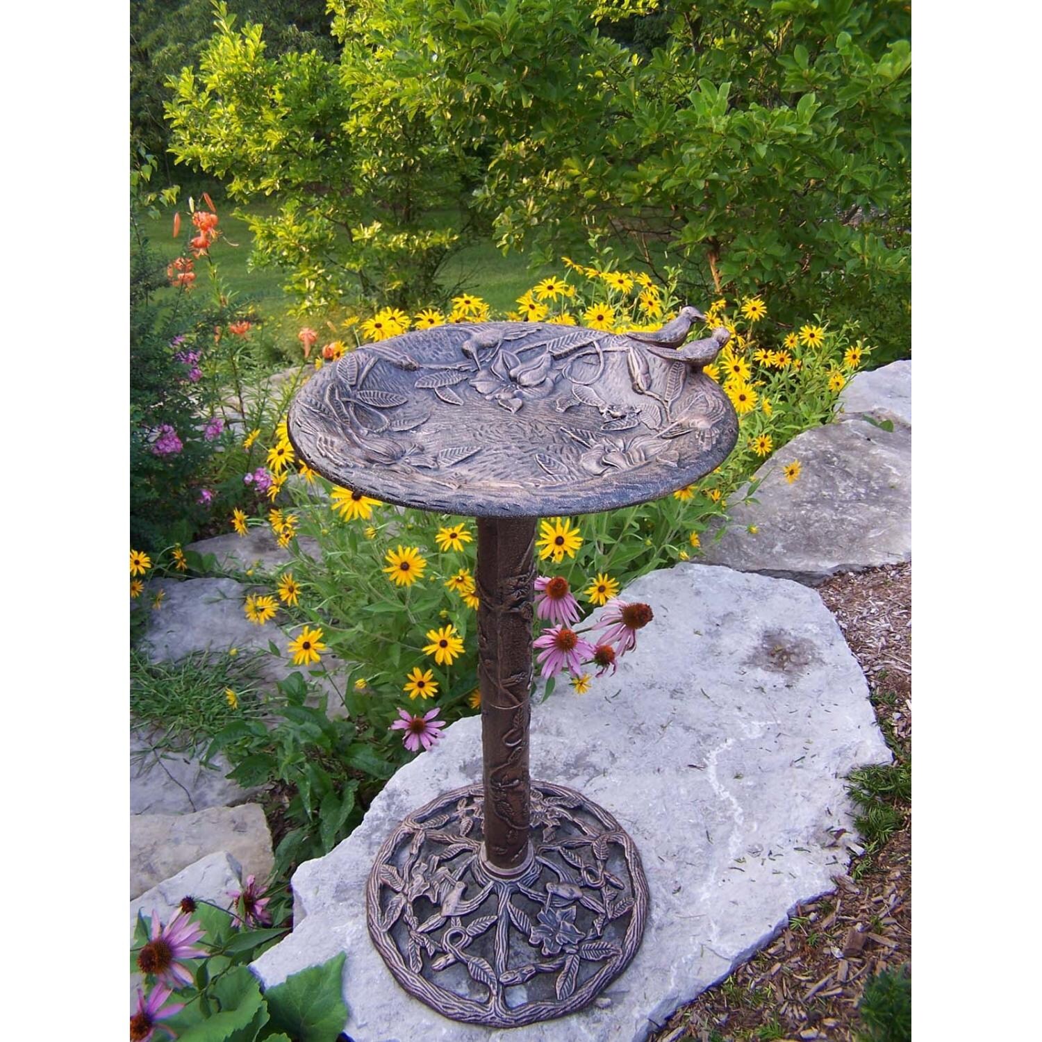 Oakland Living Hummingbird Bird Bath - Antique Bronze