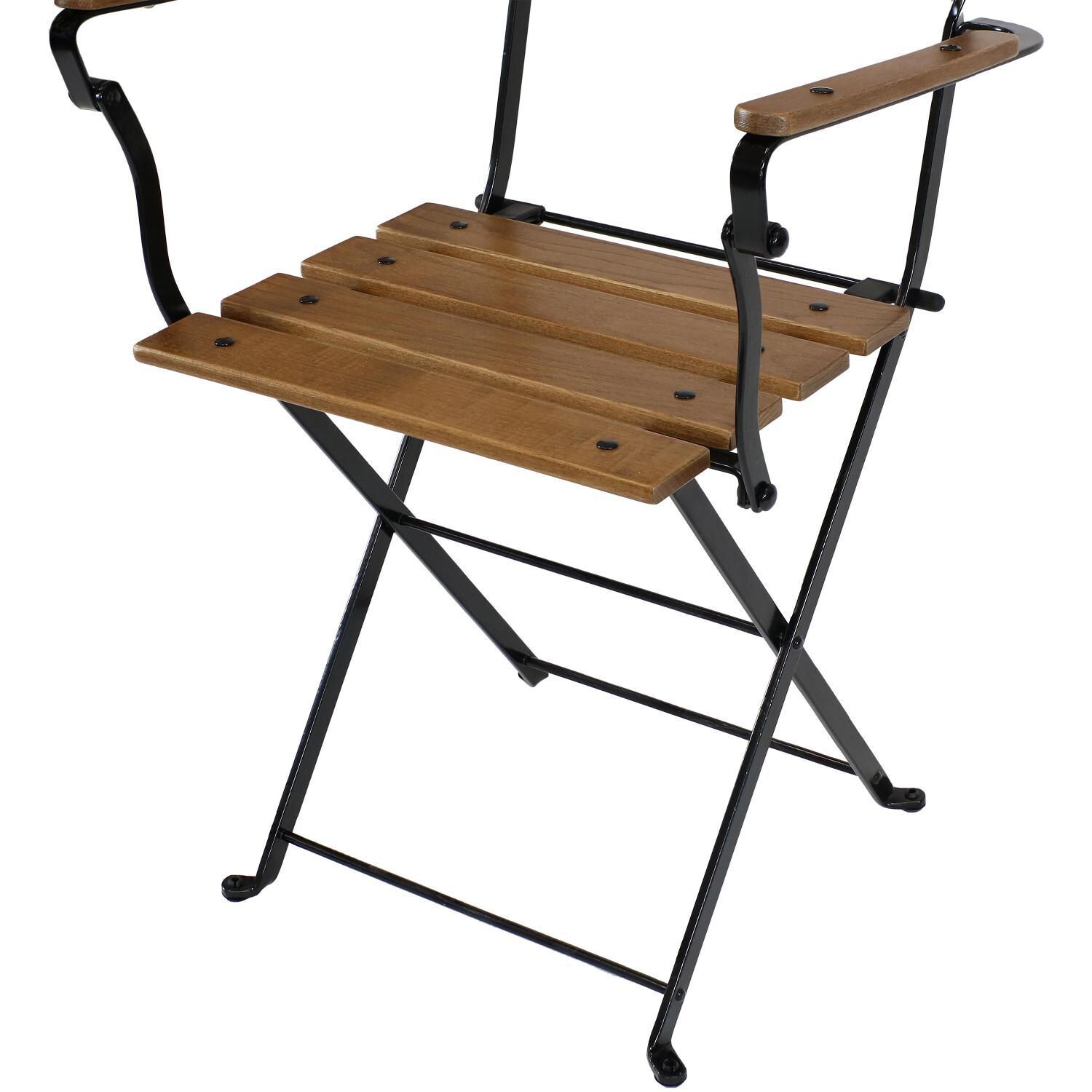 Ultimate Patio Basic European 4-Piece Chestnut Folding Bistro Chair Set - Chair Detail thumbnail