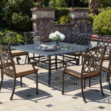 Madison 9 Piece Cast Aluminum Patio Dining Set W/ 60 Inch Square Table By Darlee