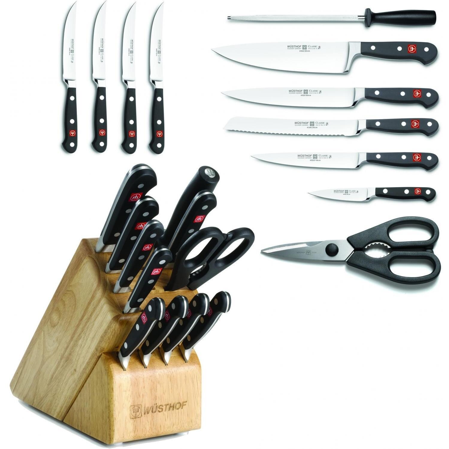 Wusthof Classic 12Piece Knife Block Set Natural 8612 BBQGuys