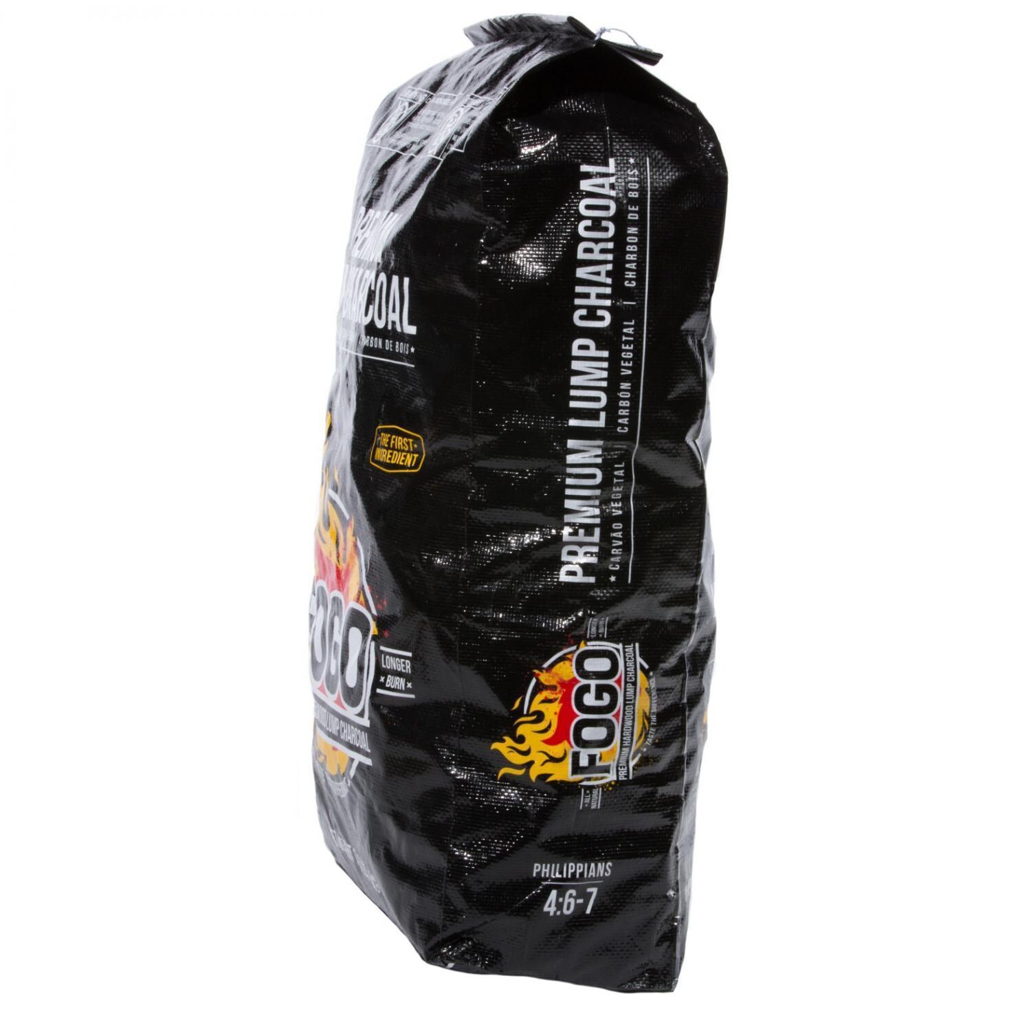 FOGO Charcoal FB17 Premium Natural Hardwood Lump Charcoal - 17.6 Lbs - Side View - White Background thumbnail