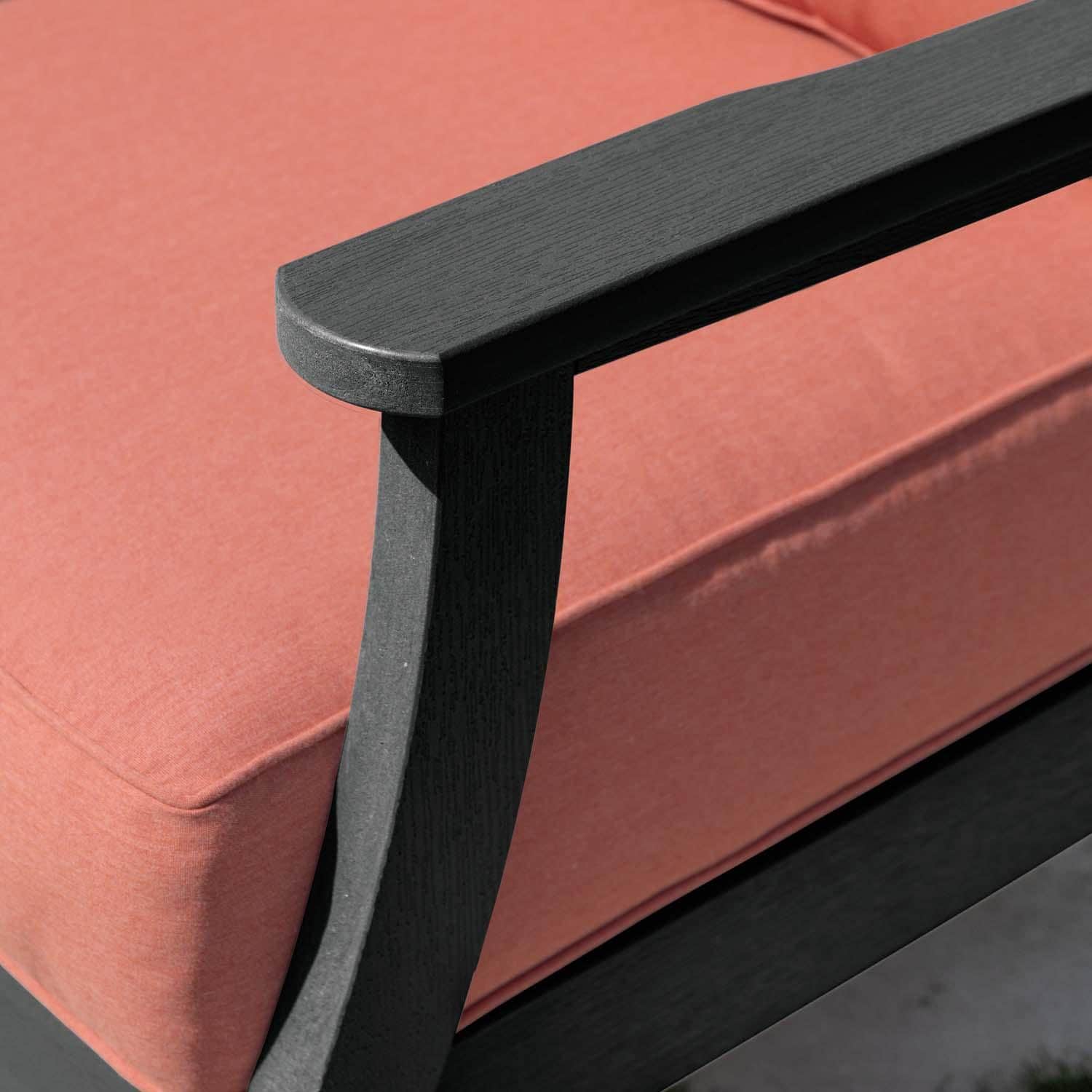 Blushing Bay Recycled Plastic Club Chair in Canvas Persimmon/Black by Lakeview Outdoor Designs - Frame - Detail thumbnail