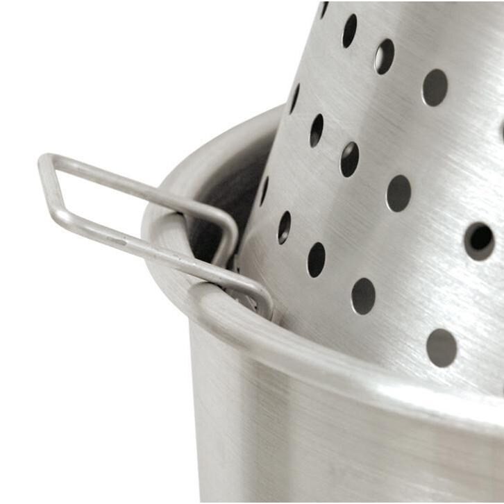 Bayou Classic 120 Quart Perforated Aluminum Basket - B120 - Helper Handle In Use thumbnail