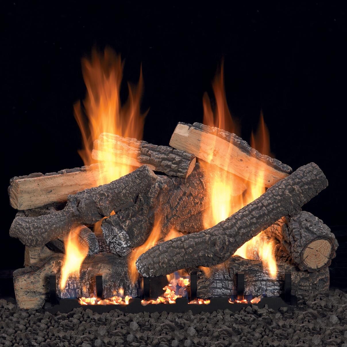 White Mountain Hearth By Empire 18-Inch Ponderosa Gas Log Set With Vent-Free Propane Slope Glaze Burner - Electronic Variable Remote
