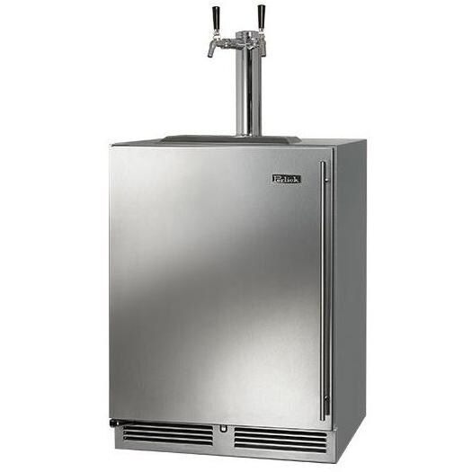 Perlick CSeries 24Inch 5.2 Cu. Ft. Left Hinge Outdoor Rated Dual Tap Beer Dispenser