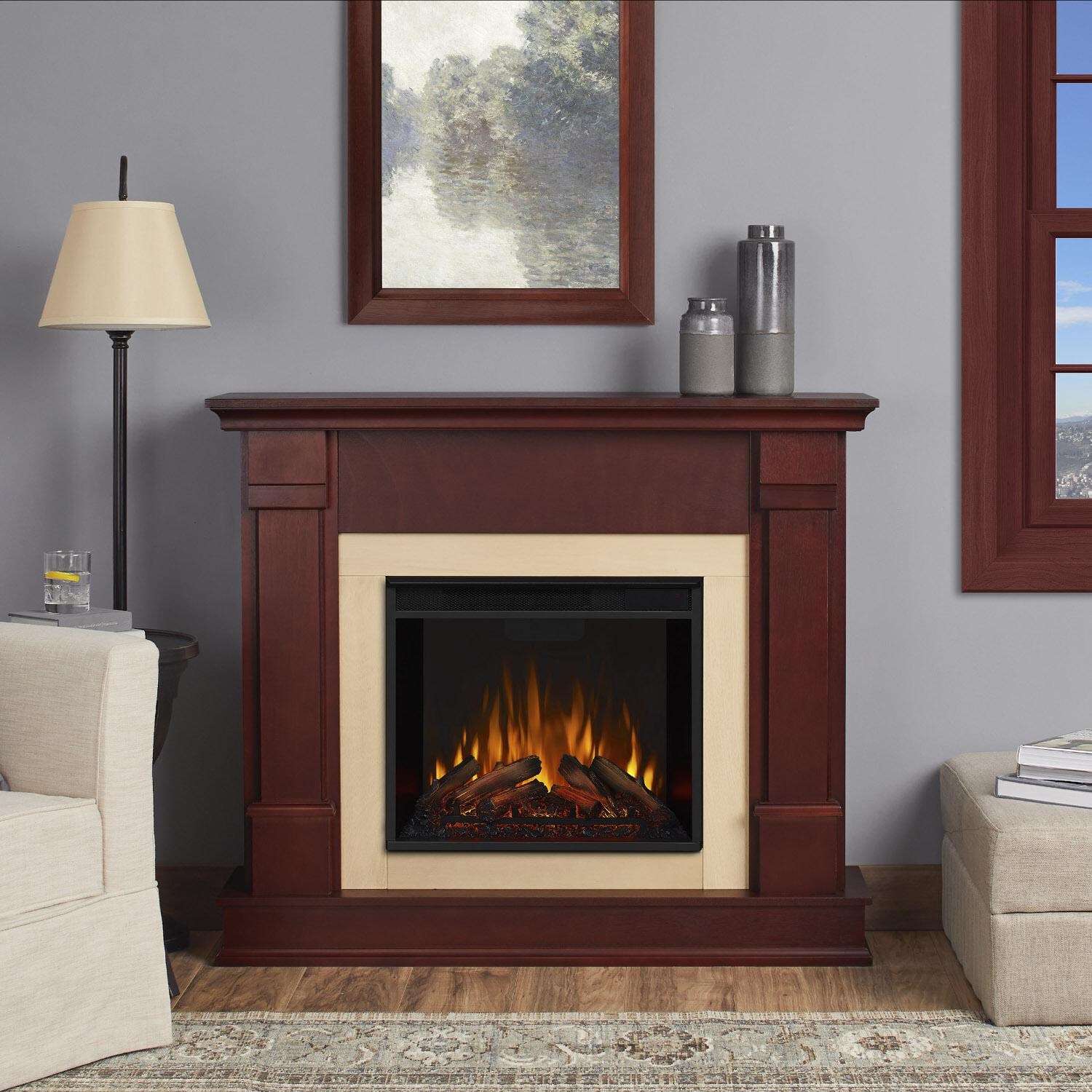 Real Flame G8600EDM Silverton 48Inch Electric Fireplace With Mantel