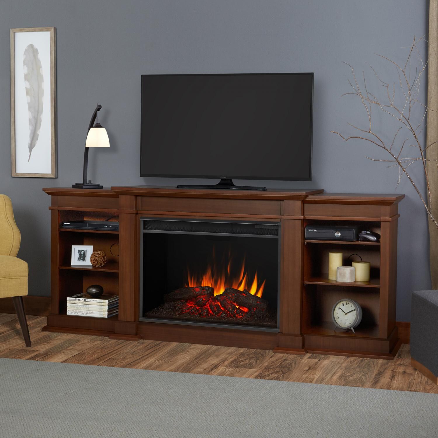 Real Flame Eliot Grand 81Inch Electric Fireplace Entertainment Center