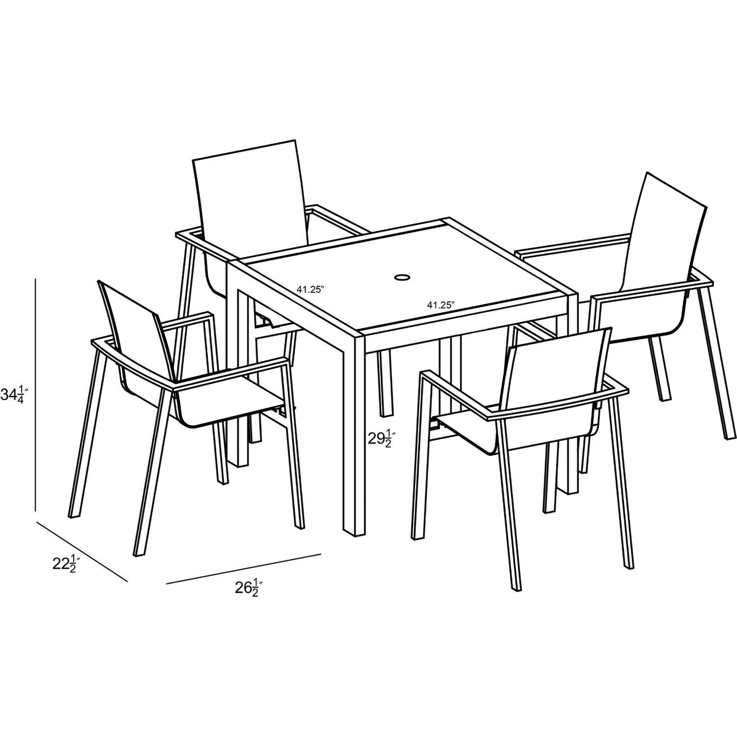 Spring Bay 5 Piece Dining Set in White - Dimensional thumbnail