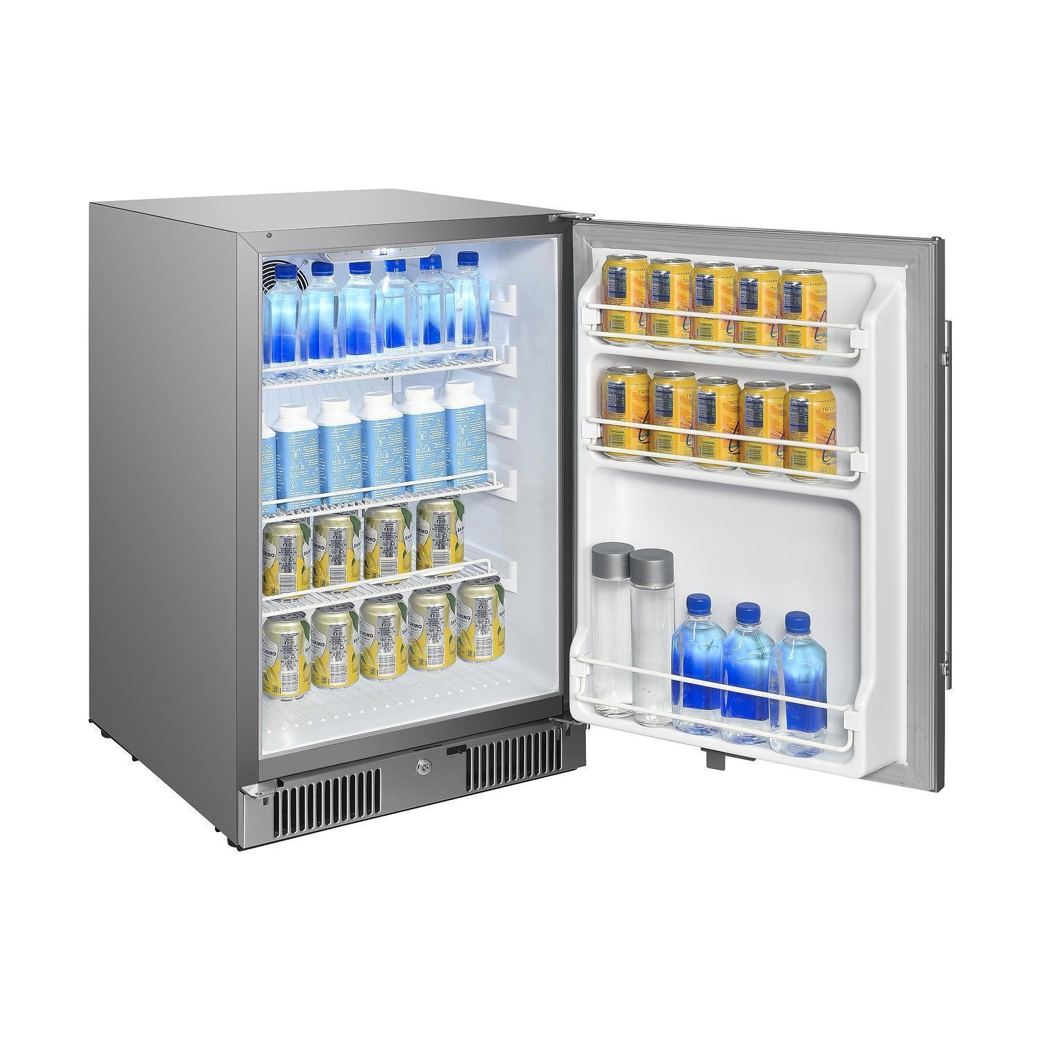 Blaze BLZ-SSRF20-4.3 20-in 4.3 Cu. Ft. Outdoor Rated Compact Fridge - Door Open - White Background thumbnail