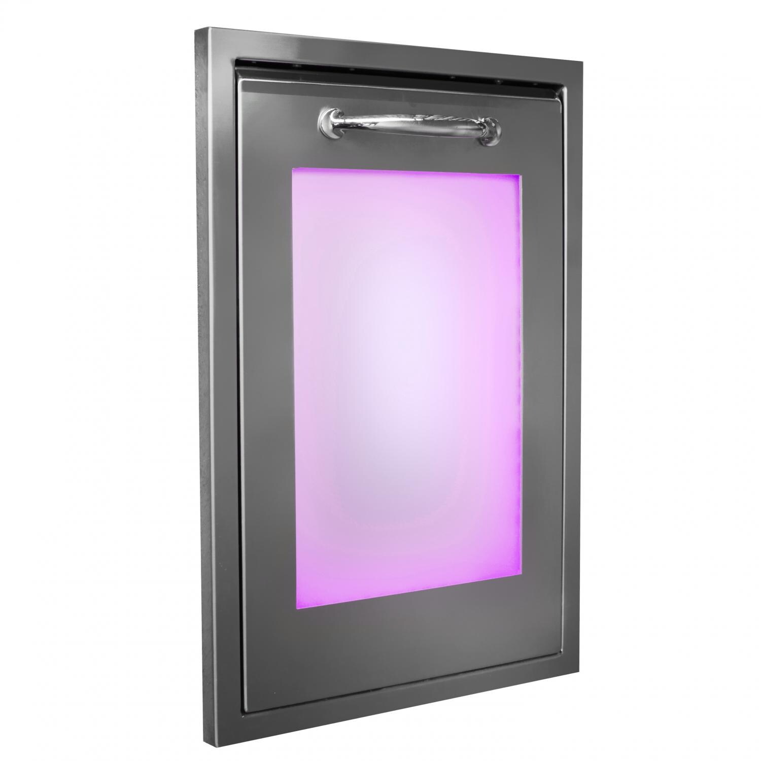 Luxor Illuminated LED 14-Inch Pull-Out Trash Drawer - Purple Light thumbnail
