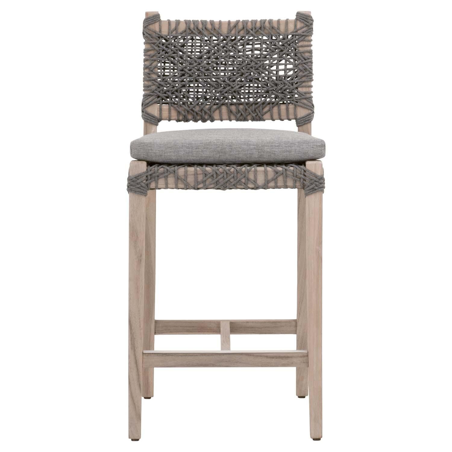 Blushing Bay Woven Rope Counter Bar Stool in Dove By Lakeview thumbnail