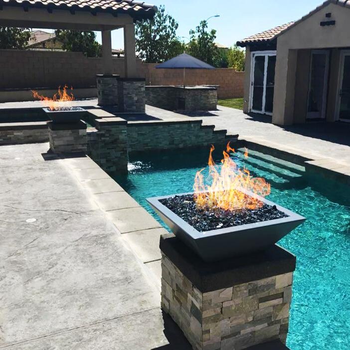 Top Fires by The Outdoor Plus Maya Gas Fire Bowl - Gray - Lifestyle thumbnail