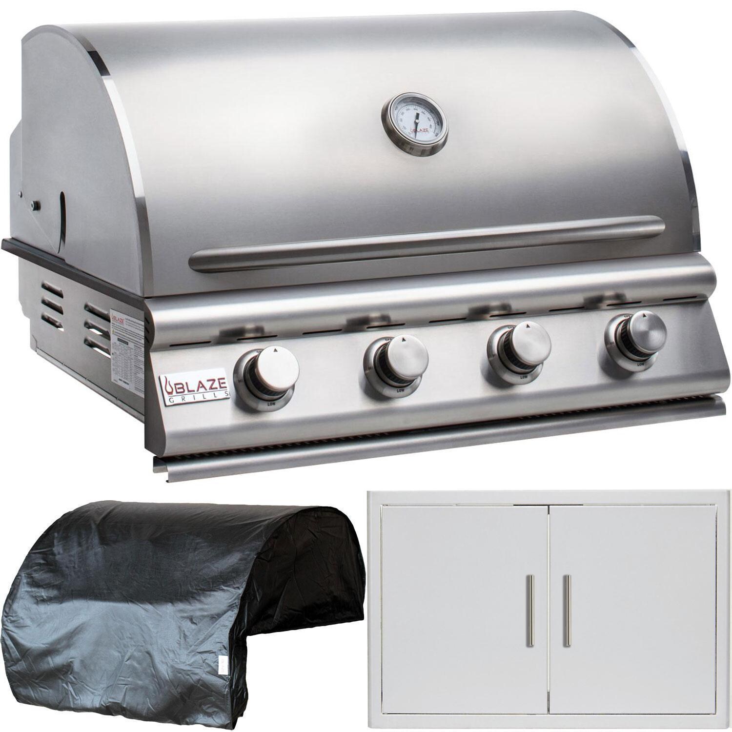 Blaze BLZ-4LBM-LP-3PC-SC Prelude LBM 3-Piece 32-Inch Propane Outdoor Kitchen Package - White Background thumbnail