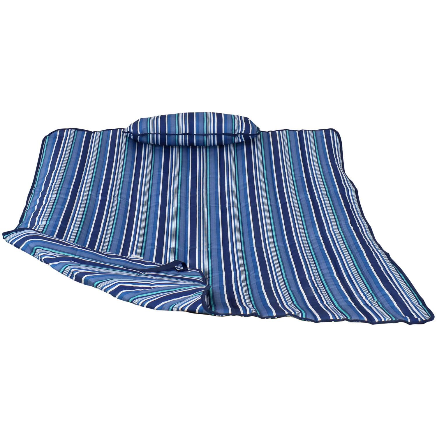 Sunnydaze Decor Quilted Double Hammock Pad & Pillow Set - Breakwater Stripe image
