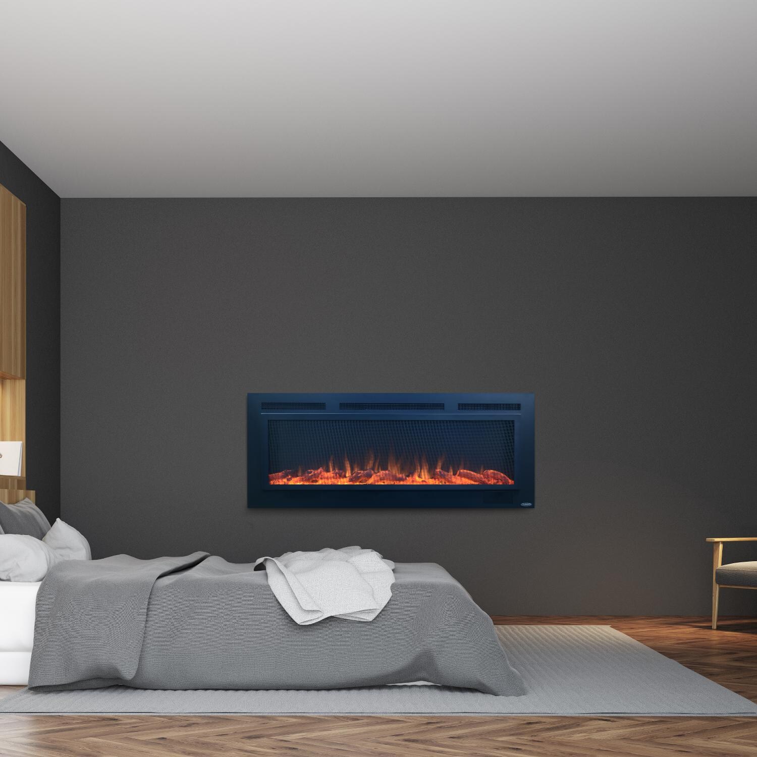 Touchstone Home Products Sideline 50-Inch Wall Mount/Flush Mount Electric Fireplace With Steel Surround - Lifestyle thumbnail