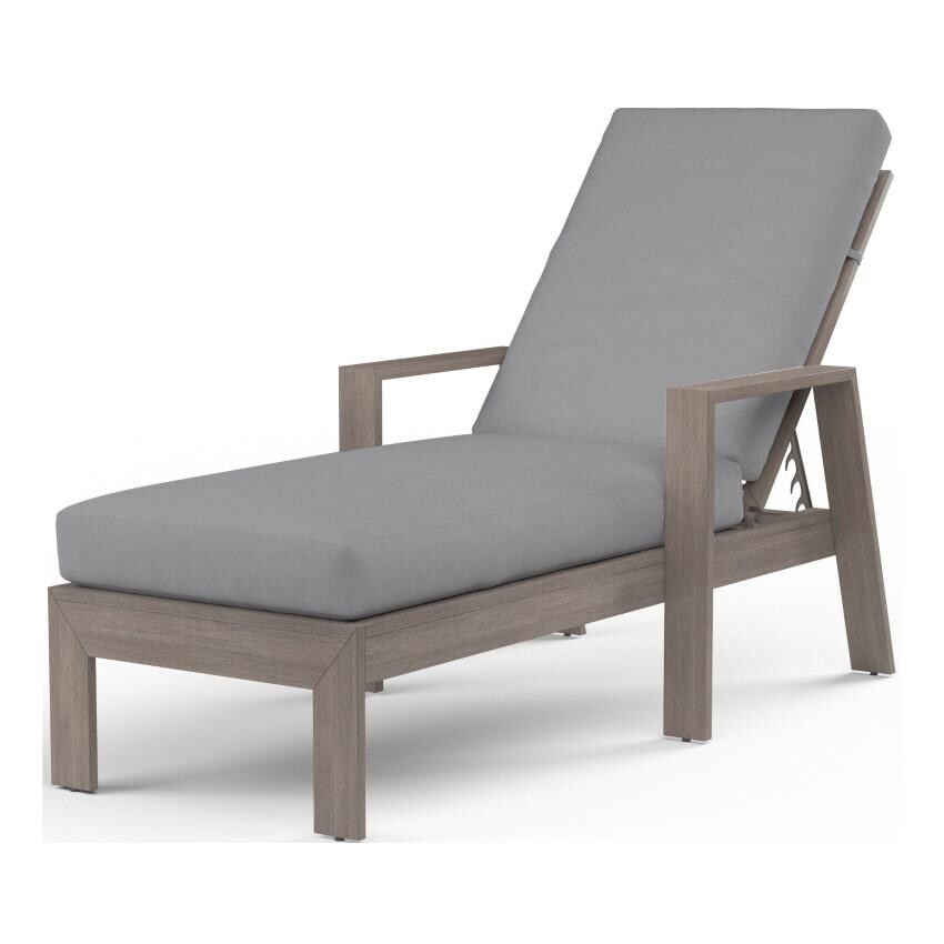 Laguna Aluminum Chaise Lounge w/ No Welt in Driftwood/Canvas Granite by Sunset West - White Background thumbnail