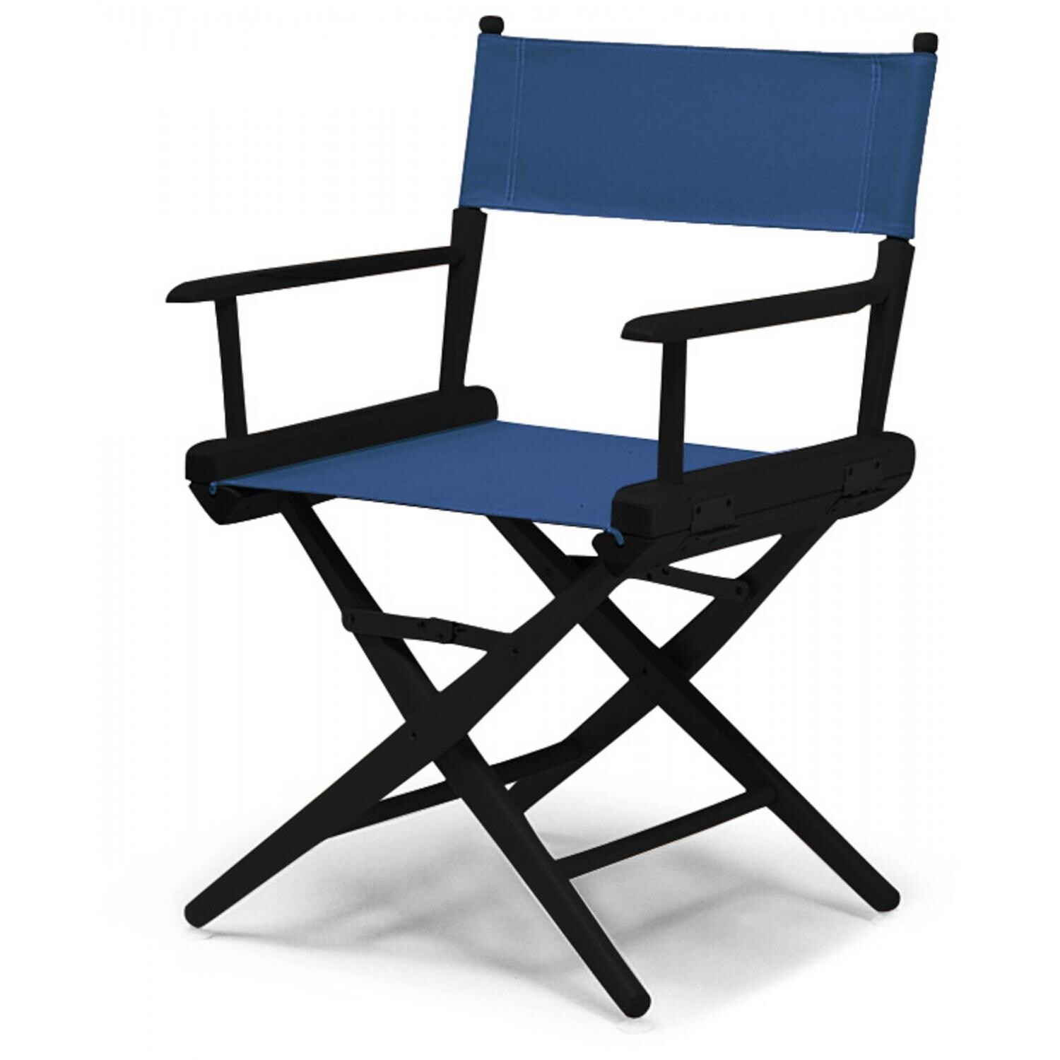 World Famous Dining Height Director Chair By Telescope Casual - Black/Blue thumbnail