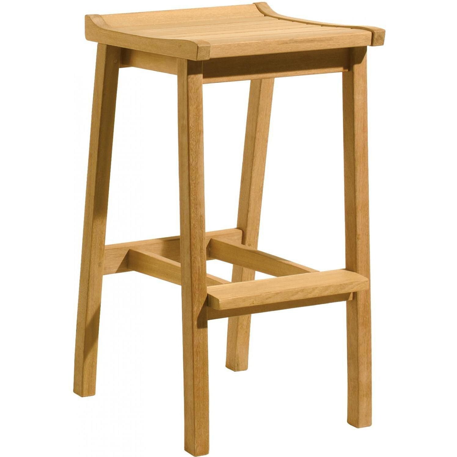 Dartmoor Natural Shorea Backless Patio Bar Stool By Oxford Garden