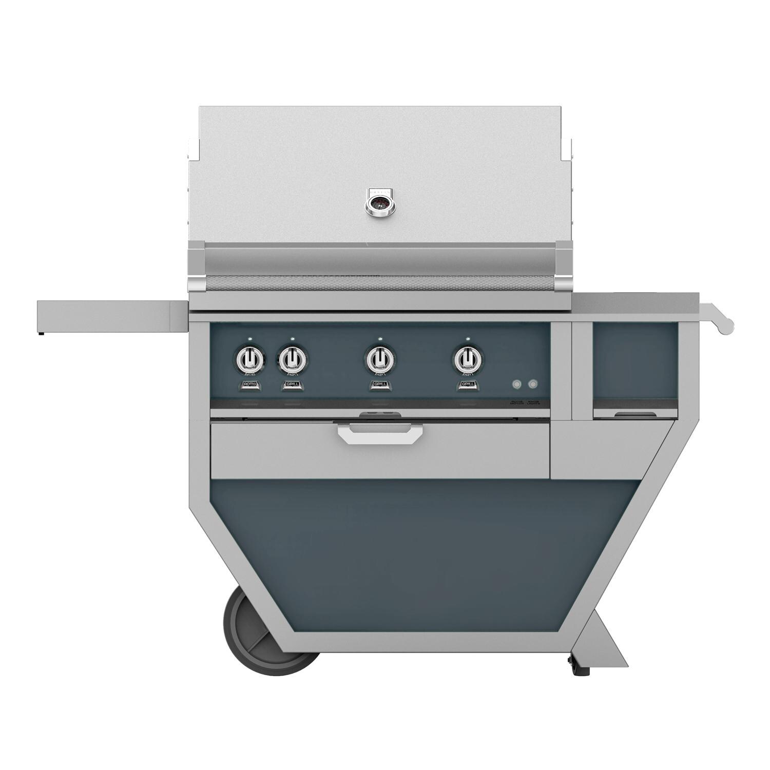 Hestan Deluxe 36-Inch Freestanding Natural Gas Grill W/ Sear Burner, Rotisserie, Worktop & Storage Drawer - Pacific Fog - GMBR36CX-NG-GG thumbnail