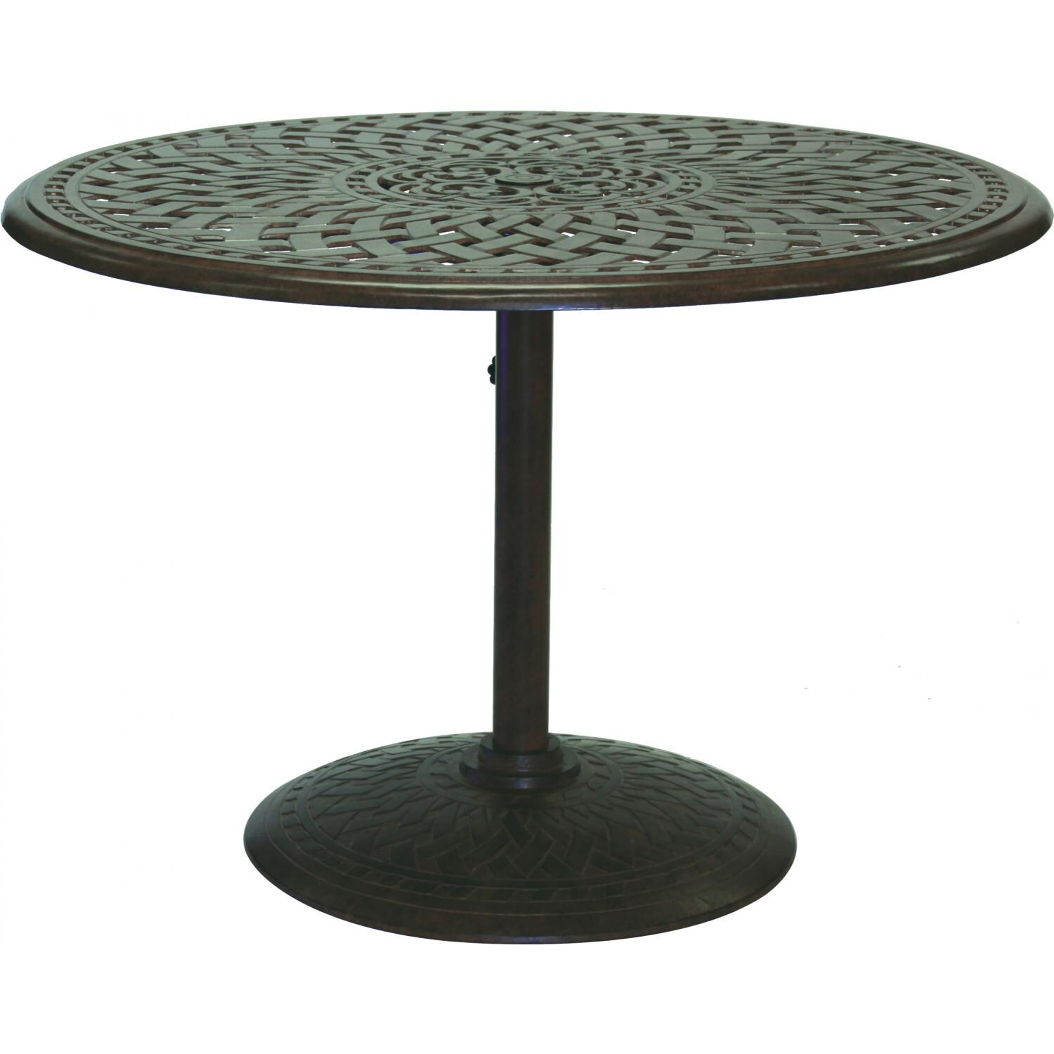 Darlee Series 60 Patio Pedestal Tea Table - Mocha thumbnail