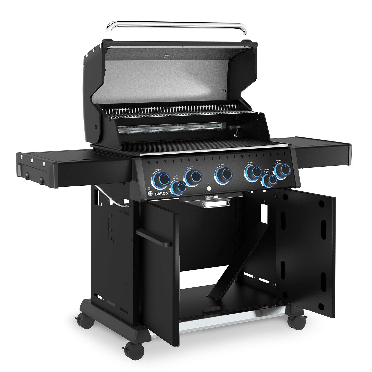 Broil King 675144 Baron 500 Pro Shadow 5 Burner Propane Grill - Interior - Angled Right - White Background thumbnail