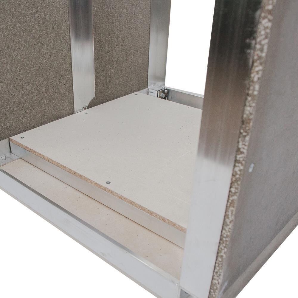 Compact Refrigerator Cabinet 32W X 35H Easy Outdoor Kitchen Frame Kit With Cement Board By Grilletics - Drop-In Floor Detail thumbnail