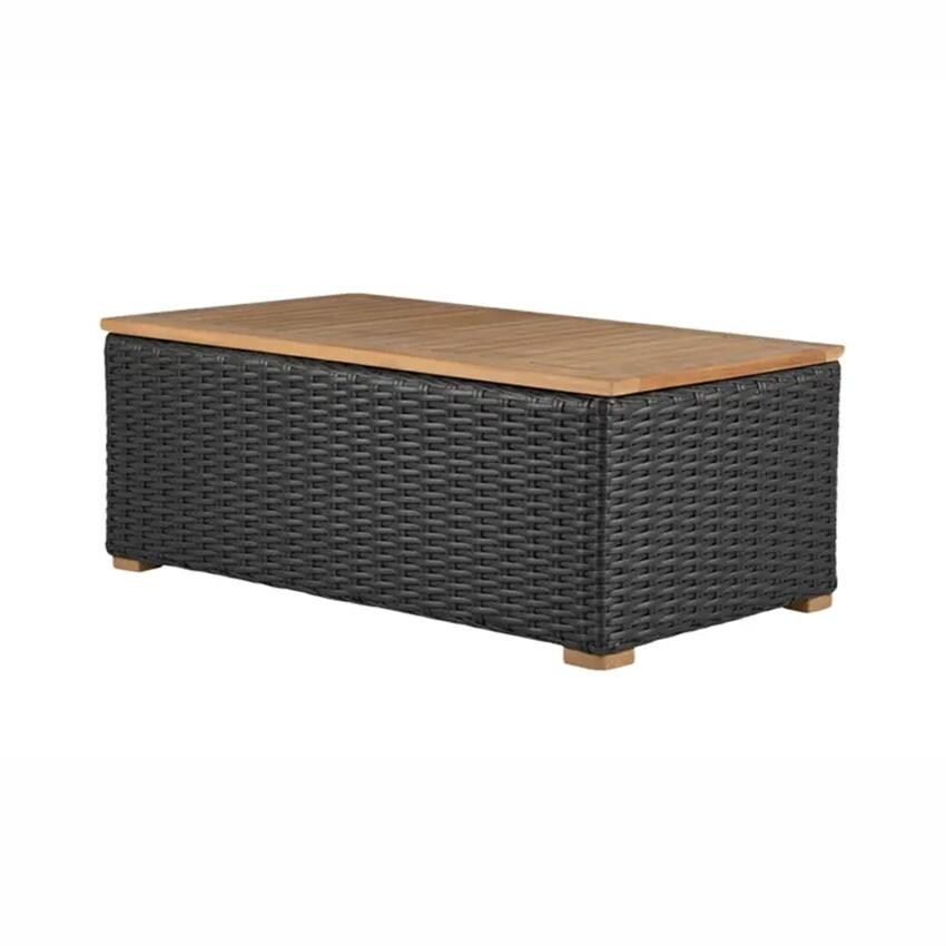 Royal Teak Collection BOCACT Boca Wicker Coffee Table w/ Storage in Gray - Coffee Table - White Background thumbnail