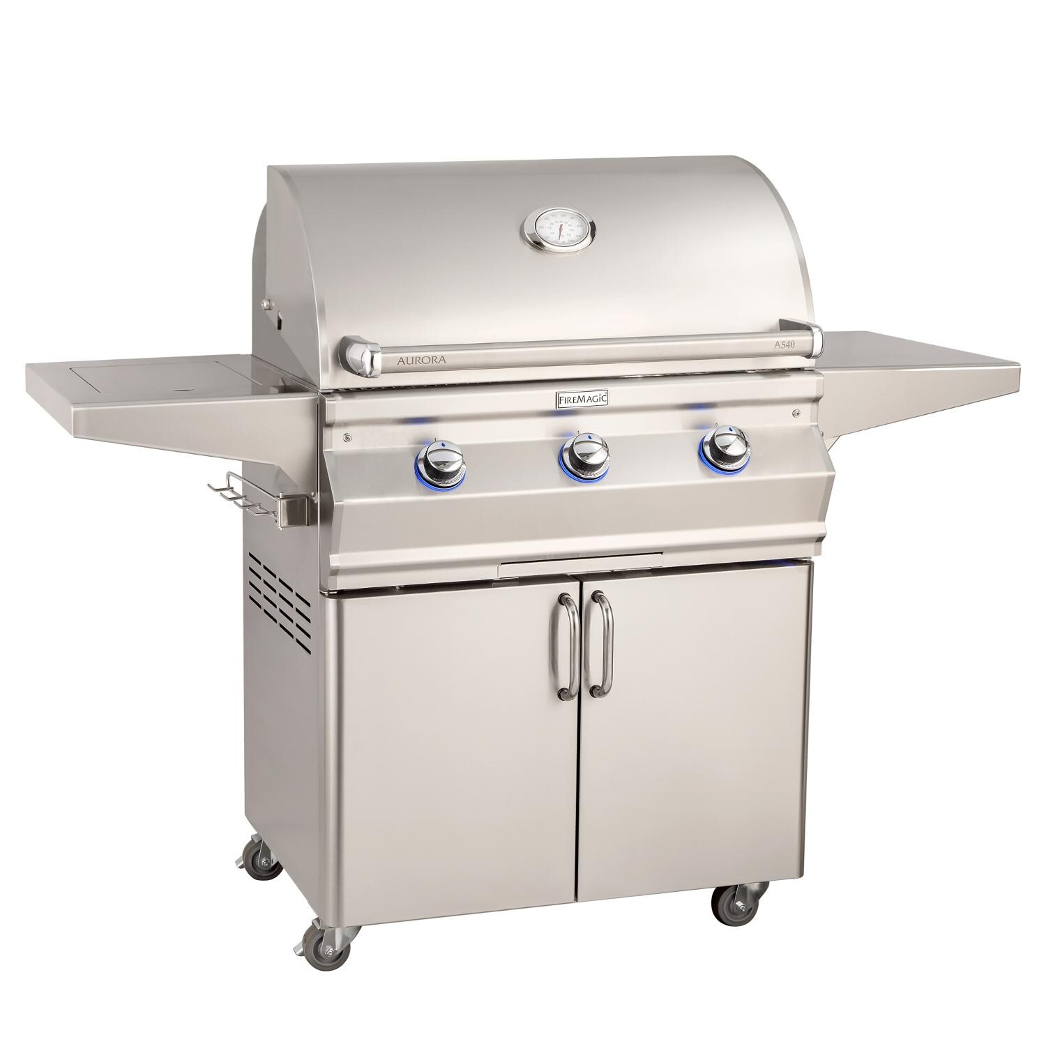 Fire Magic Aurora A540S 30-Inch Natural Gas Grill With Side Burner And Analog Thermometer - A540S-7EAN-62