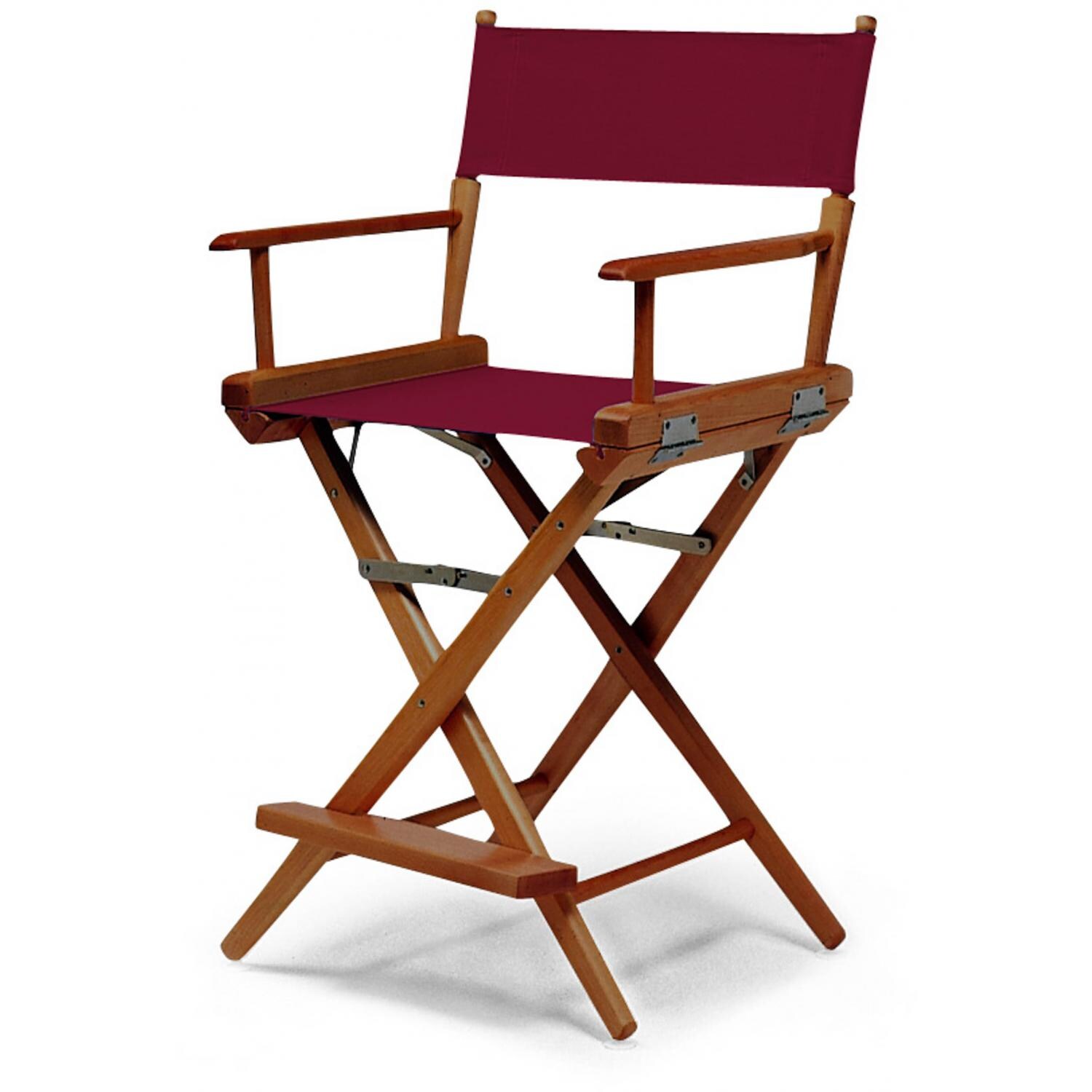 World Famous Counter Height Director Chair By Telescope Casual - Walnut/Burgundy