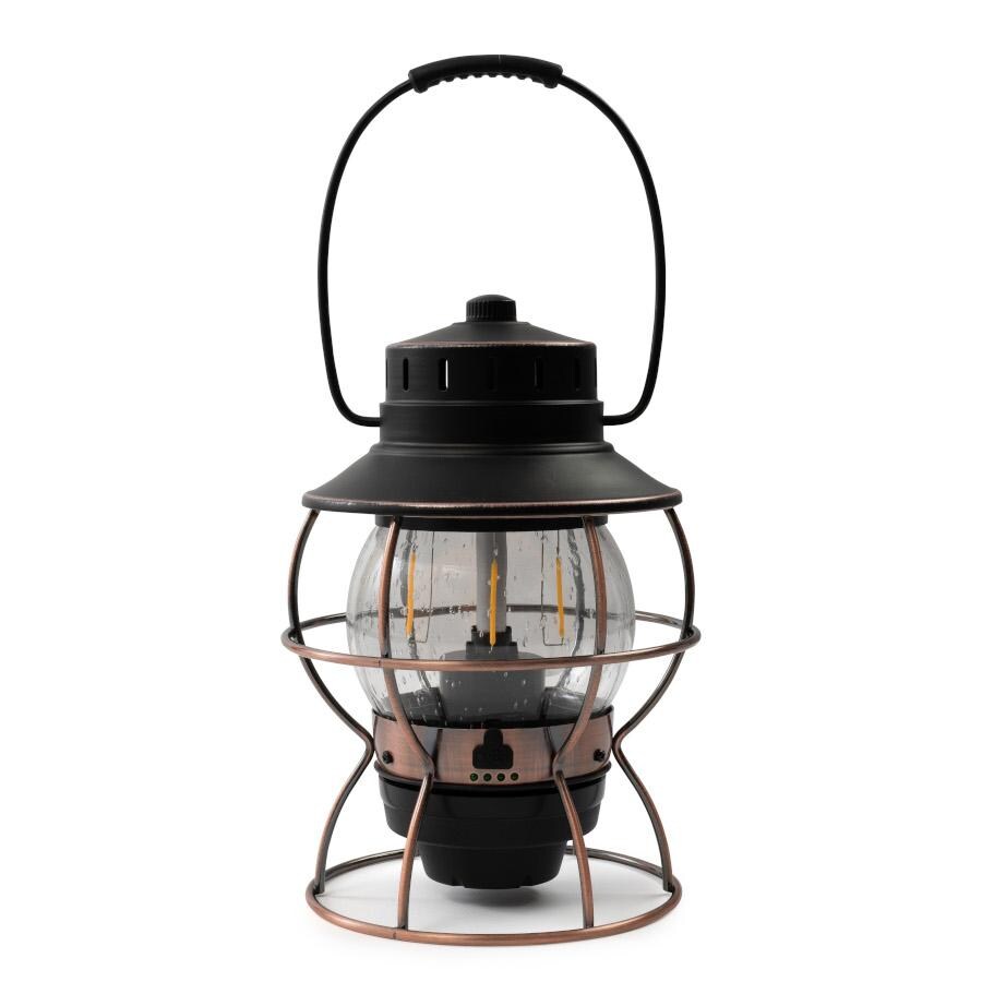 Barebones Living LIV-280 Railroad Lantern - Antique Bronze - Flame Off Rear View thumbnail