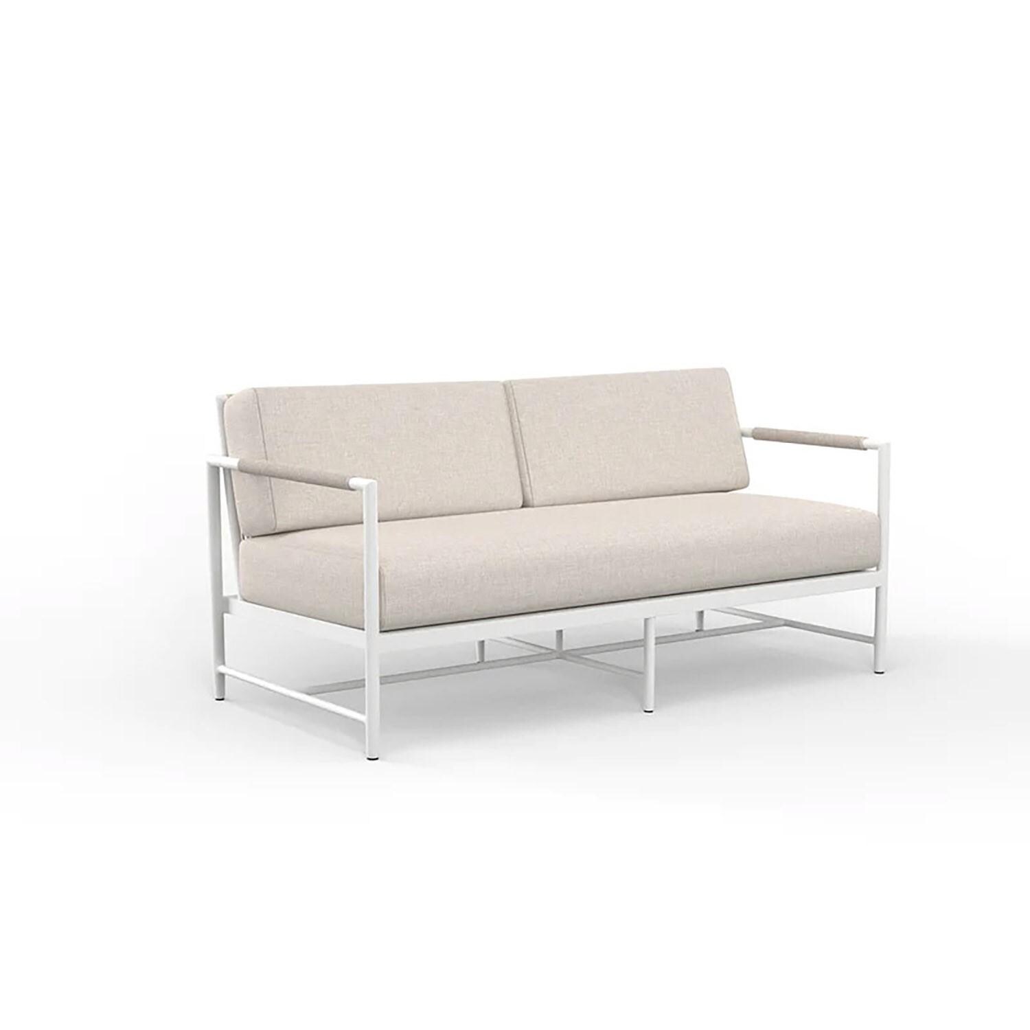Sabbia 2 Person Aluminum Loveseat in Echo Ash by Sunset West - White Background thumbnail