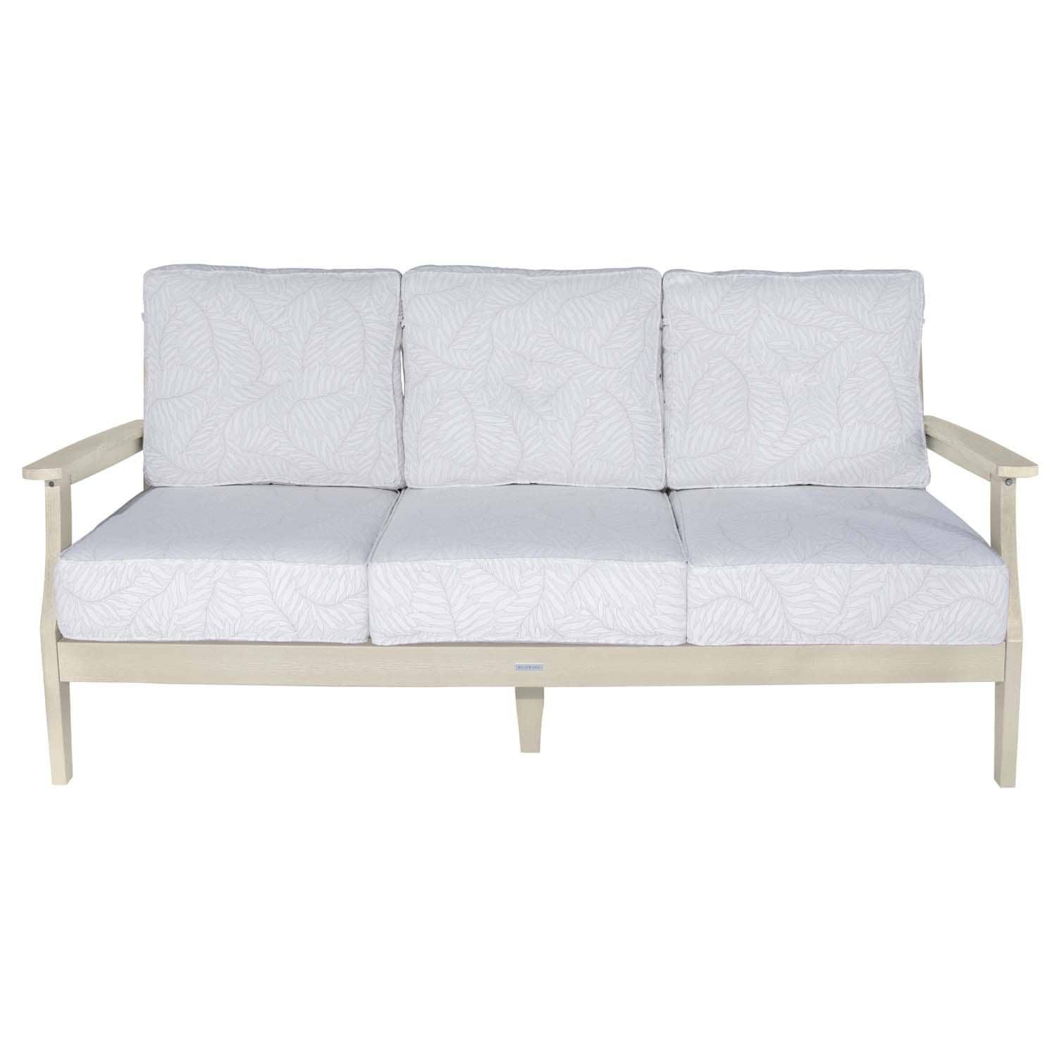 Blushing Bay 3 Person Recycled Plastic Sofa in Lively Parchment/Whitewash by Lakeview Outdoor Designs - White Background thumbnail