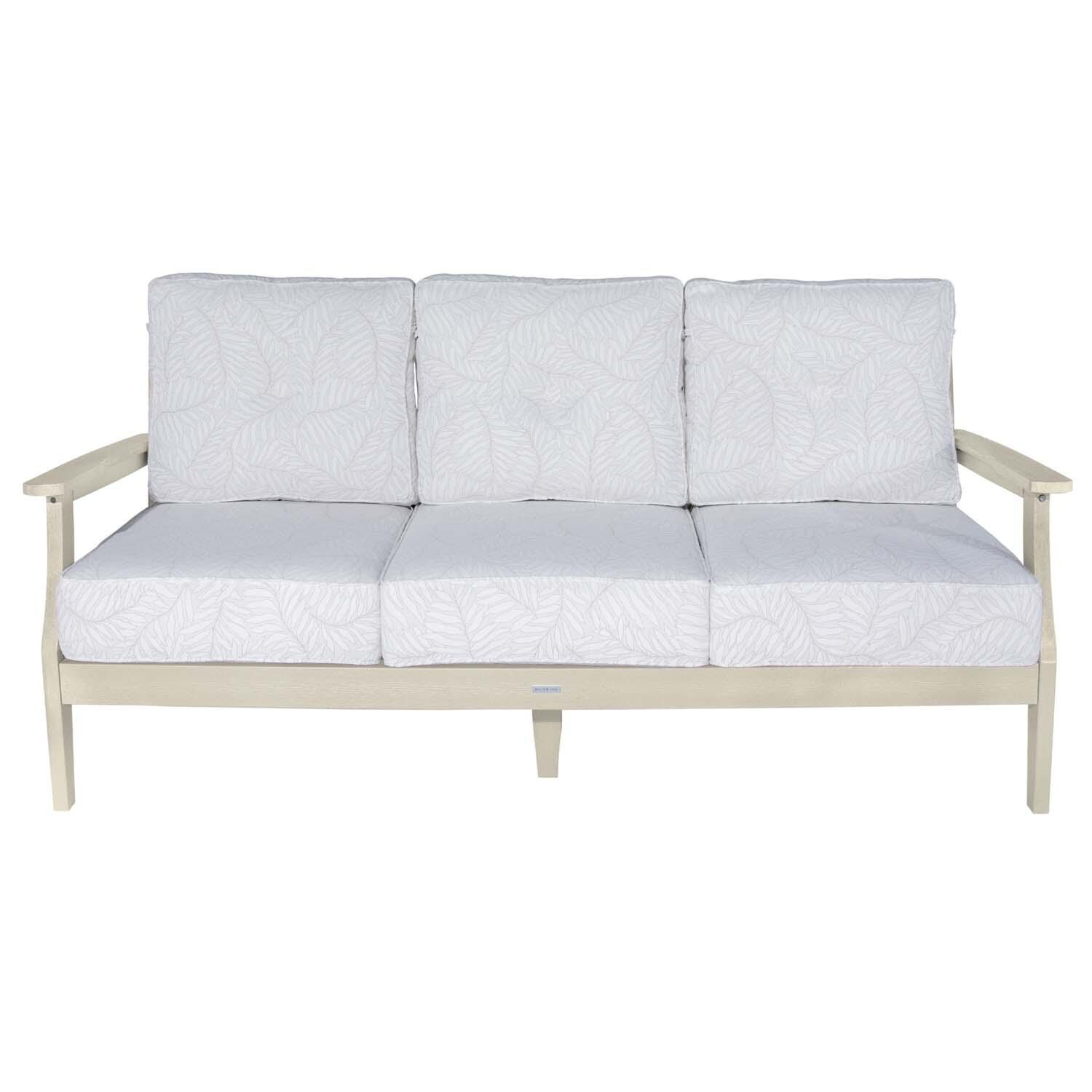 Blushing Bay 3 Person Recycled Plastic Sofa in Lively Parchment/Whitewash by Lakeview Outdoor Designs - White Background thumbnail
