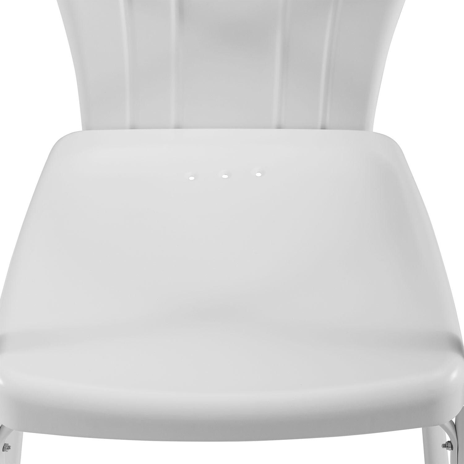 Ultimate Patio UP-32243WH 3Pc Retro Outdoor Bistro Set in White Satin - Chair Seat - Detail thumbnail