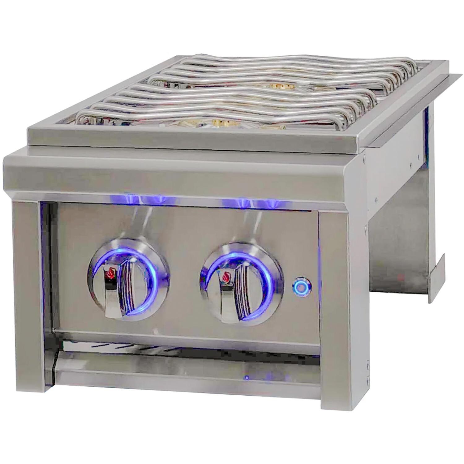 RCS CDB1EL Cutlass Elite Built-In Natural Gas Double Side Burner - Side Burner - White Background thumbnail