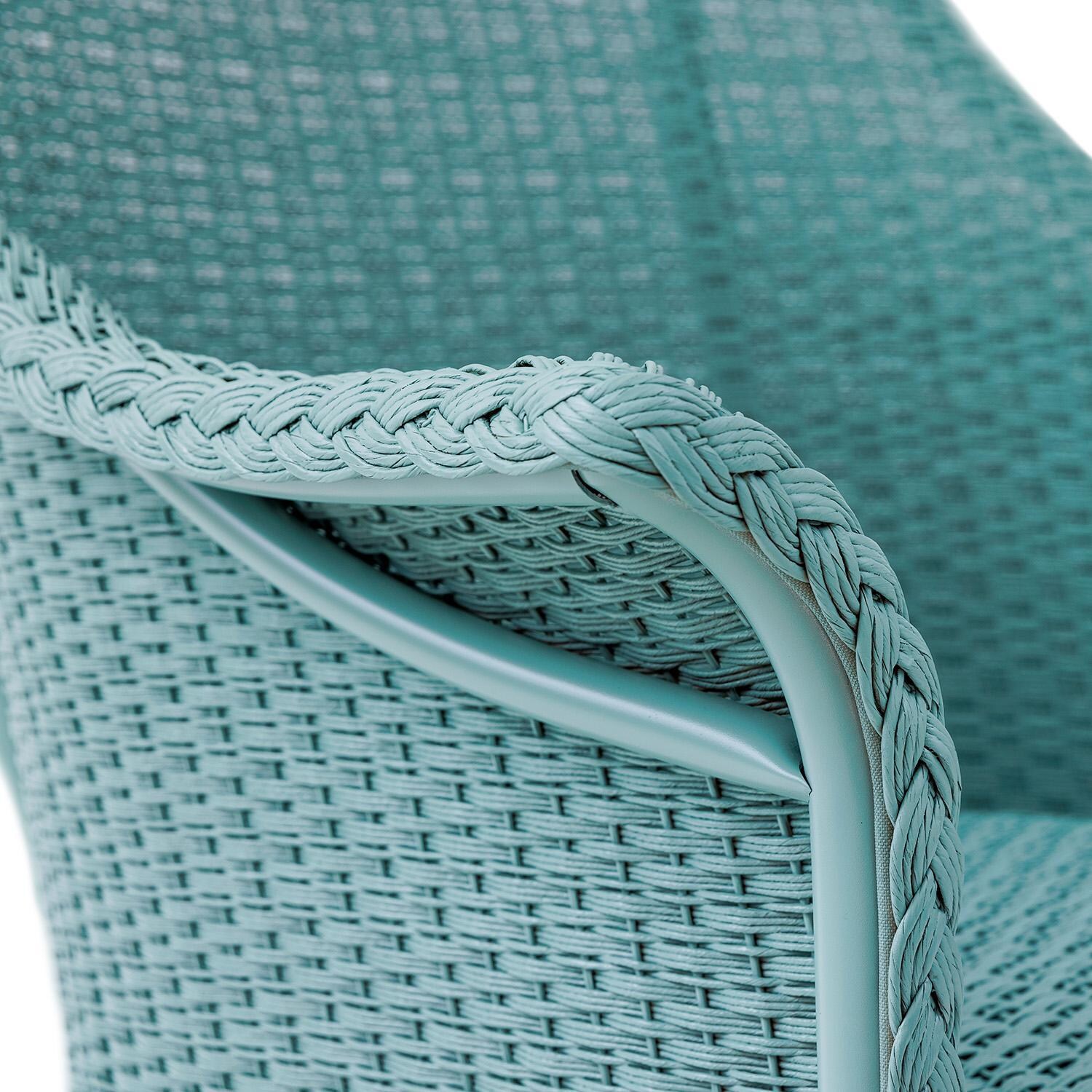 Lakeview Timeless View 4 Pc Wicker Seating Set W/Loveseat & Club Chairs in Sea Glass - Close Up Wicker thumbnail