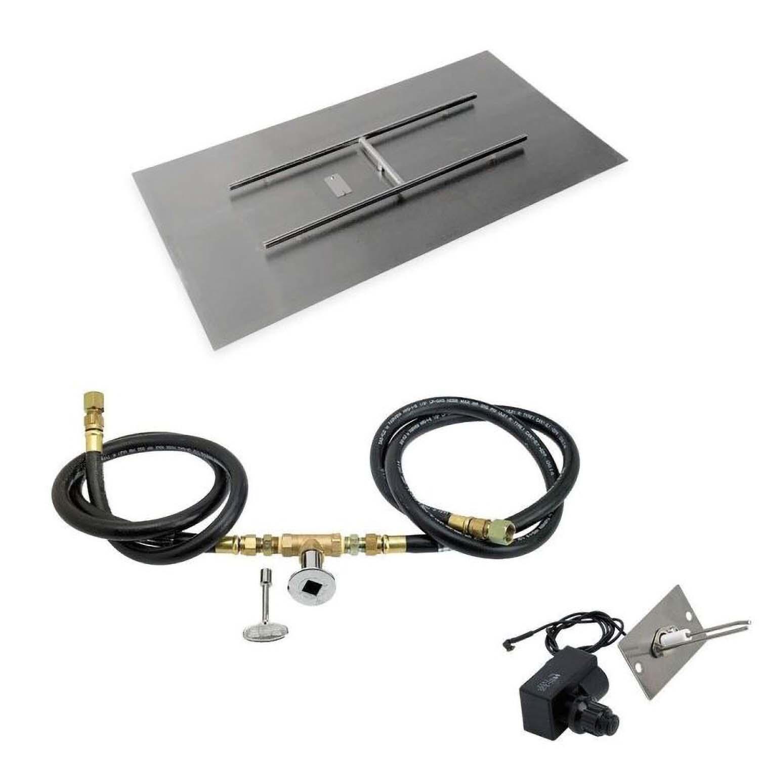 BBQGuys Signature 48 X 24 Inch Stainless Steel Rectangular Flat Pan W/Spark Ignition Kit - Natural Gas - White Background thumbnail