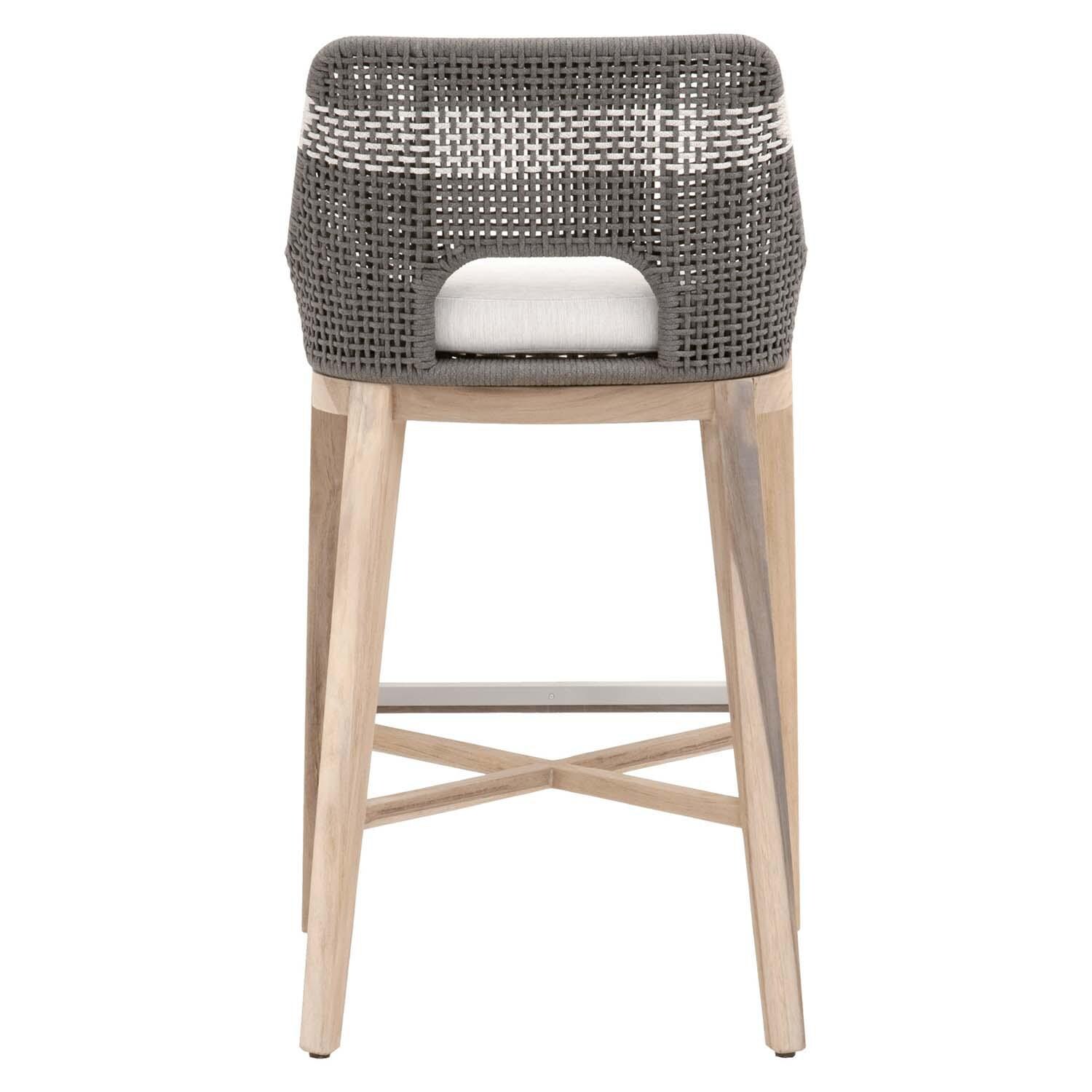 Cocoa Way Woven Rope Barstool in Dove By Lakeview - Back View thumbnail