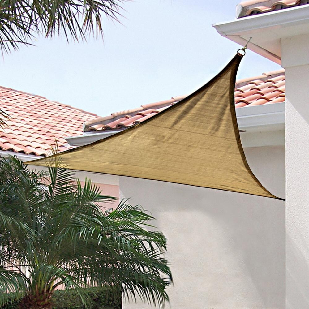 ShadeLogic Sun Shade Sail Heavy Weight 16 Foot Triangle - Sand Awning thumbnail