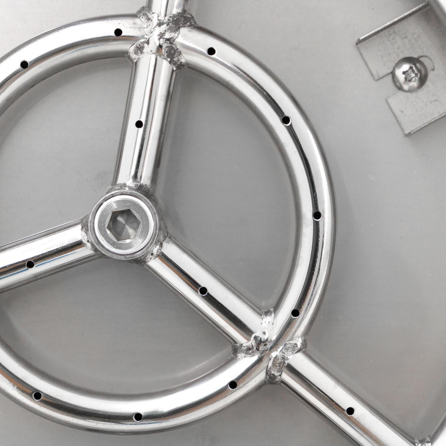 BBQGuys Signature Series Lavelle 18-Inch Square High-Rise Natural Gas Fire Bowl - Oil Rubbed Bronze - Burner Detail thumbnail