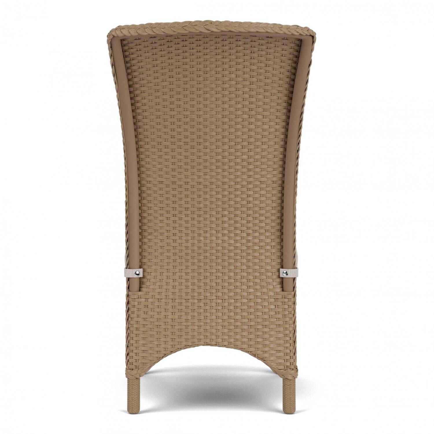 Lloyd Flanders Mandalay Armless Dining Chair in Fawn Finish with Sailcloth Salt Fabric - Back thumbnail