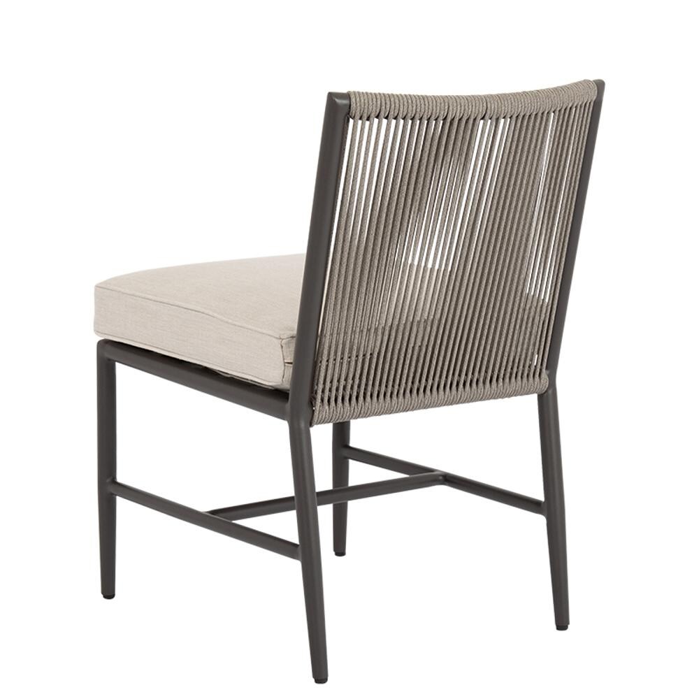 Sunset West - 4601-1A-57005 - Pietra Rope & Aluminum Armless Patio Dining Chair W/ Sunbrella Echo Ash Cushion - Rear View thumbnail