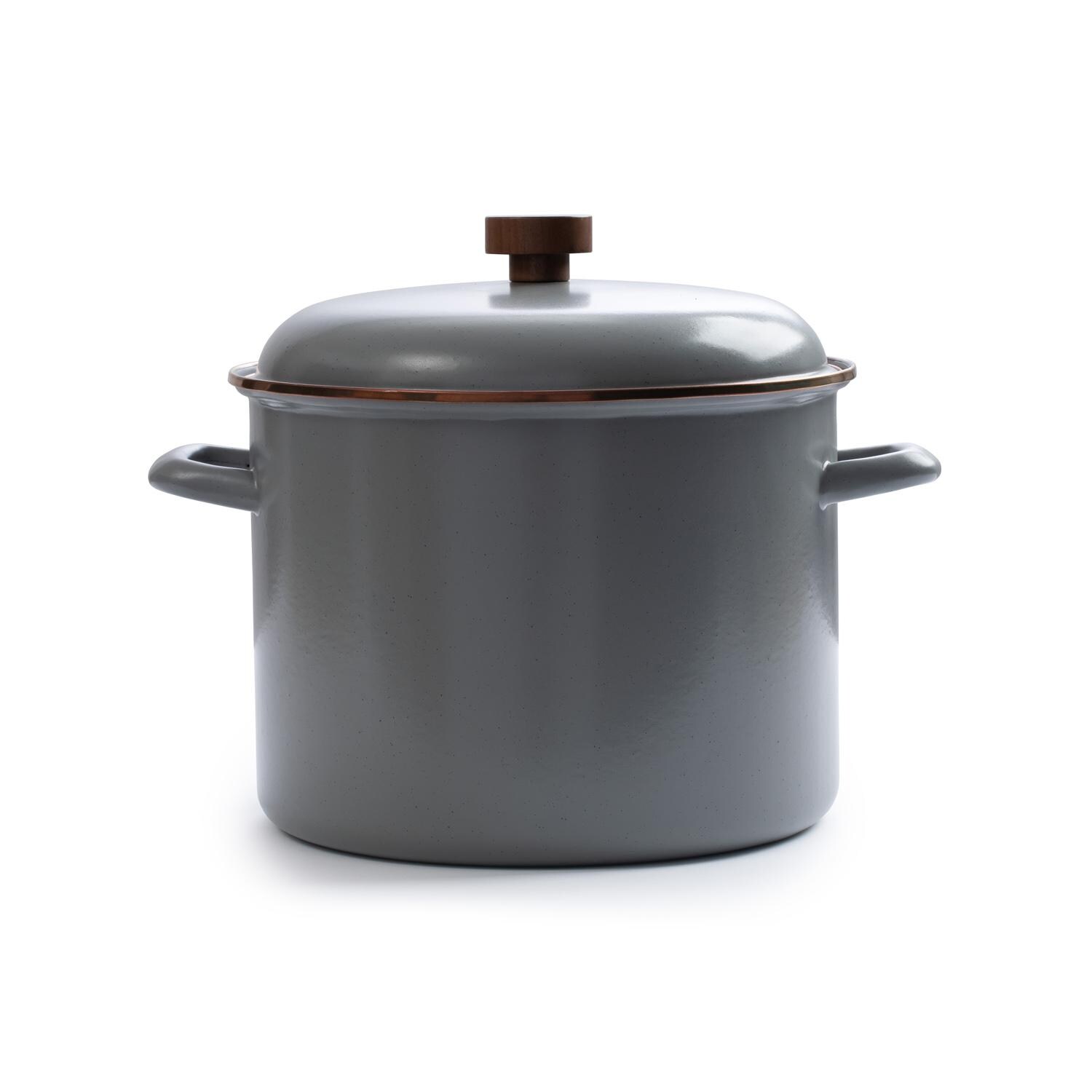 Barebones Living CKW-376 Enamel Stock Pot - Slate Gray thumbnail