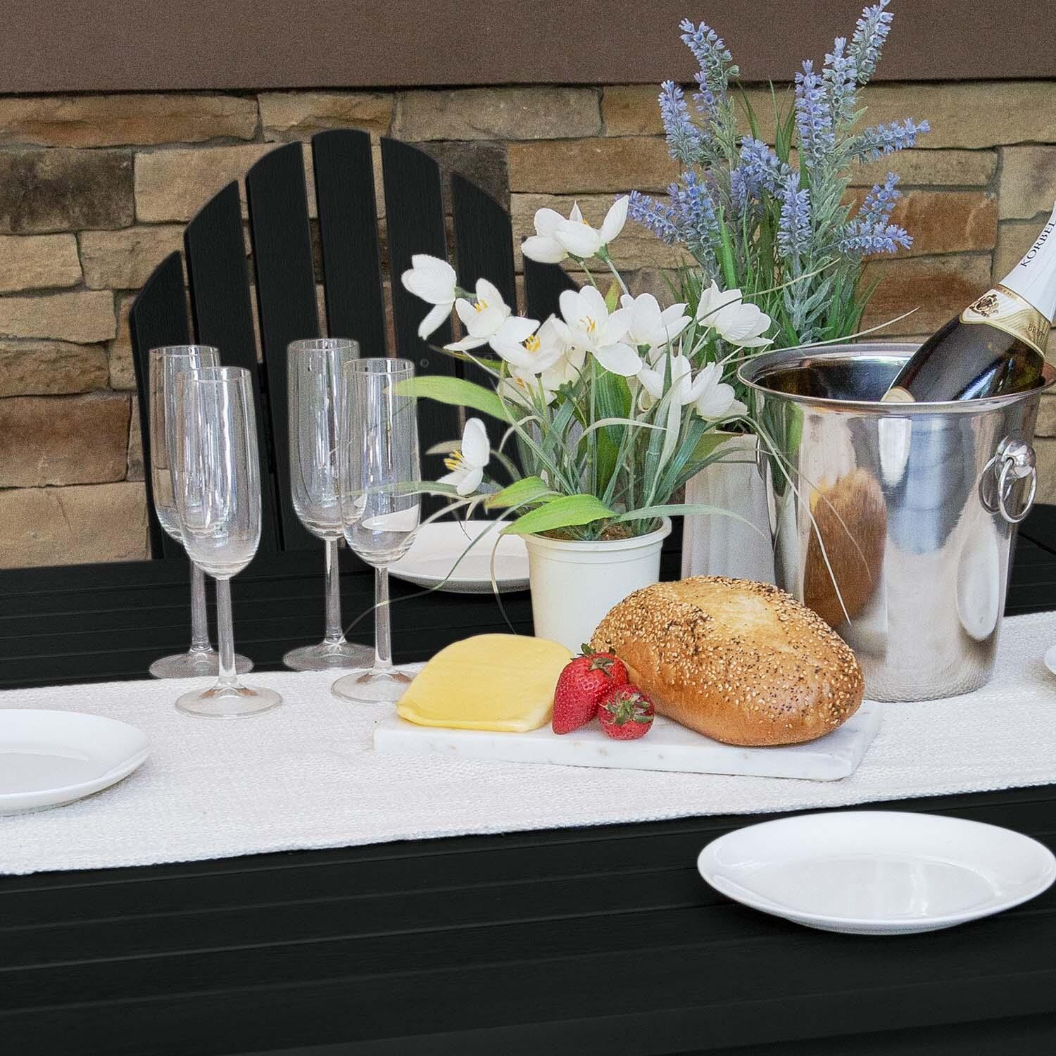 Dream Bay 5 Pc Square Counter-Height Dining Set in Black by Lakeview Outdoor Designs - Close Up - Detail thumbnail