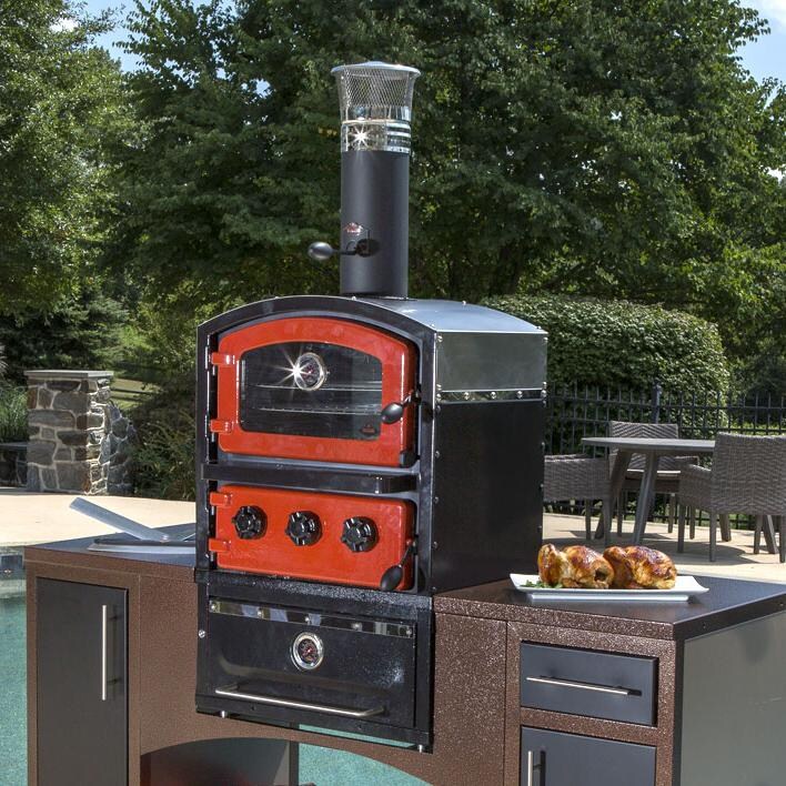 Fornetto Alto Wood Fired Built-In Outdoor Pizza Oven And Smoker - Brick - 82-1004 thumbnail